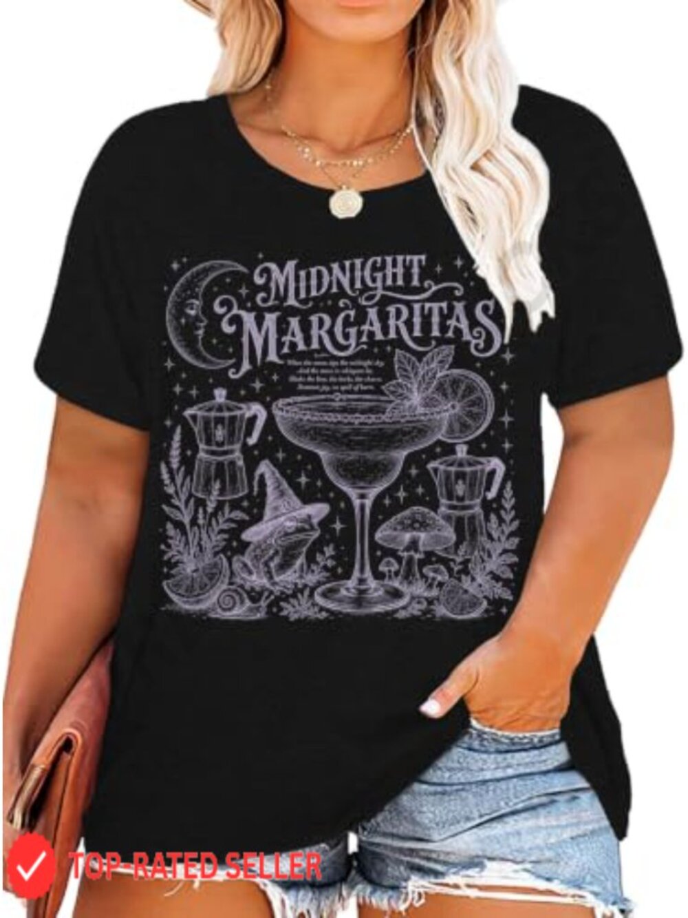 Plus Size Halloween Witch Graphic Tee Retro Fall Short Sleeve Top